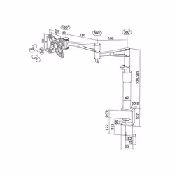 ITB MB0953 Supporti a parete per TV 24" Scrivania Nero - Vista aggiuntiva 7