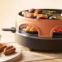 Emerio PO-113255.4 griglia per raclette 1500 W Nero, Marrone