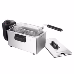 Emerio DF-120482, Friggitrice, 3 L, Doppia, Nero, Acciaio inox, Manopola, Indipendente