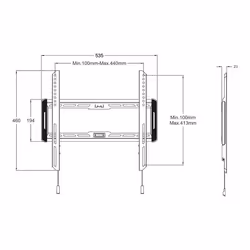 Multibrackets 1008 Supporto TV a parete 65" Nero - Vista aggiuntiva 8