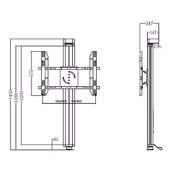 Multibrackets 2128 Supporto per display espositivi 75" Nero - Vista aggiuntiva 7