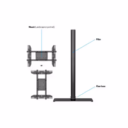 Multibrackets 2425 Supporto per display espositivi 160 cm (63") Nero - Vista aggiuntiva 8
