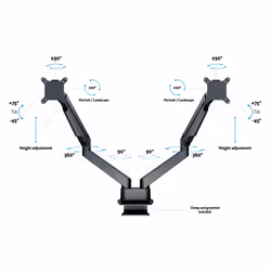 Multibrackets 3965 Supporti a parete per TV 32" Scrivania Nero - Vista aggiuntiva 8