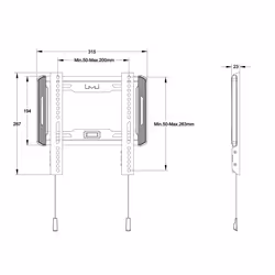 Multibrackets 5631 Supporto TV a parete 55" Nero - Vista aggiuntiva 8