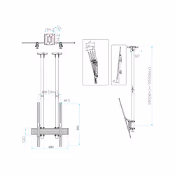 Multibrackets 6133 Supporto per display espositivi 2,54 m (100") Nero - Vista aggiuntiva 7