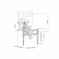 Multibrackets 9615 Supporto TV a parete 70" Nero - Vista aggiuntiva 6