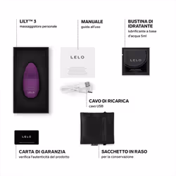 Lelo Lily3 Mini Vibratore per Donne Stimolatore Clitorideo Colore Dark Plum 1 pz