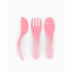 Twistshake Learn Cutlery Set di posate per bambini Rosa Polipropilene (PP), Elastomero Termoplastico (TPE)