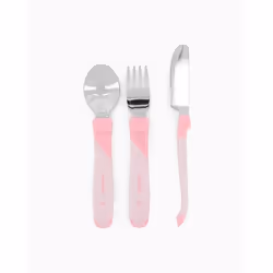 Twistshake Learn Cutlery Stainless, Set di posate per bambini, Rosa, Acciaio inox, Ragazza, 1 anno/i, 3 pz