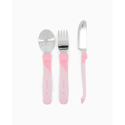 Twistshake Learn Cutlery Stainless Set di posate per bambini Rosa Acciaio inox