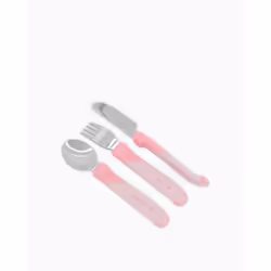 Twistshake Learn Cutlery Stainless Set di posate per bambini Rosa Acciaio inox
