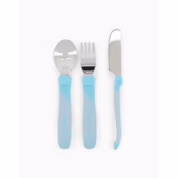 Twistshake Learn Cutlery Stainless Set di posate per bambini Blu Polipropilene (PP), Acciaio inox, Elastomero Termoplastico (TPE)