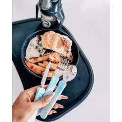 Twistshake Learn Cutlery Stainless Set di posate per bambini Blu Polipropilene (PP), Acciaio inox, Elastomero Termoplastico (TPE)
