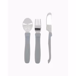 Twistshake Learn Cutlery Stainless 12 Monate / Grey, Set di posate per bambini, Grigio, Polipropilene (PP), Elastomero Termop ...