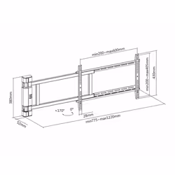 Multibrackets 2642 Supporto per display espositivi 75" Nero - Vista aggiuntiva 6