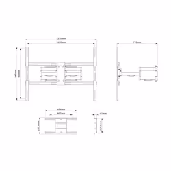 Multibrackets 3564 Supporto TV a parete 2,79 m (110") Nero - Vista aggiuntiva 6