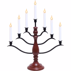 Finestra Stella Lampadario Bianca 7-fiamma, materiali di legno, scatola a quattro colori, 54 x 41 cm, rosso 636-45