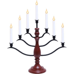 Finestra Stella Lampadario "Bianca" 7-fiamma, materiali di legno, scatola a quattro colori, 54 x 41 cm, rosso 636-45