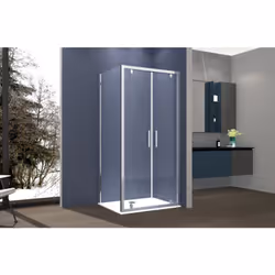 Box doccia 2 lati Box Doccia 2 lati 90x80 cm fisso + due battenti H195 cm IOLE Cromato A volte per essere felici basta aprire ...