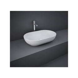 Lavabo ovale da appoggio in ceramica Bianco Matt senza foro rubinetto - Feeling Rak Ceramics