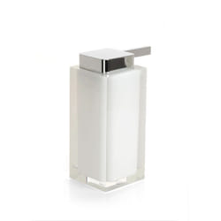 Dosasapone con erogatore in plastica cromata d' appoggio RA80 Gedy serie rainbow Bianco