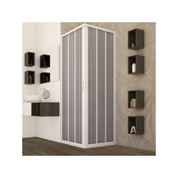 Nova - Box doccia 80x80 cm con ante a soffietto riducibili in pvc apertura centrale leda Bianco