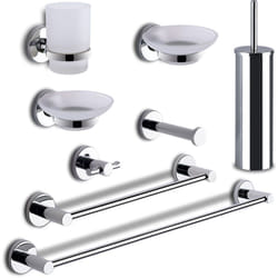 Set completo 8 pezzi in acciaio inox e Cromall FE99 Gedy serie FELCE