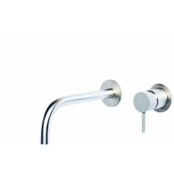Rubinetto miscelatore a parete per lavabo in acciaio inox Tubico Colorado con maniglia colorata T20050 Roccia