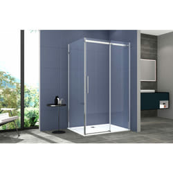 Nova - Box Doccia 2 lati 90x160 cm senza telaio H200 cm da 8mm: lato fisso + porta scorrevole fiore