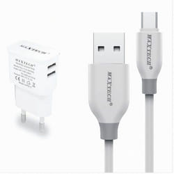 Maxtech - Kit Caricabatterie Da Muro 2 Porte Usb 2.1a + Cavo Micro Usb 1mt Ca-s039 -