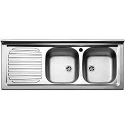 Lavello inox 120 cm da mobile Cromato Gocciolatoio a Sinistra