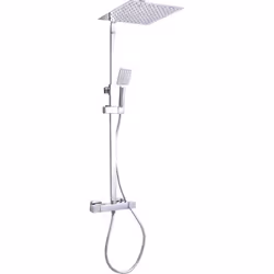 Colonna cromata termostatico quadrato Colonna doccia con miscelatore termostatico cromato lucido quadrato KZ-1003 - ZURIGO Og ...