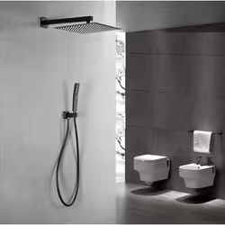 Set doccia nero KZ-1004-2 Set doccia completo di soffione quadrato e set doccetta nero opaco KZ-1004-2 - MUMBAI Ogni singola ...