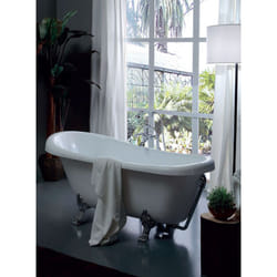 Nova - Vasca freestanding bianco lucido colacril Astoria rosa Bianco/Oro
