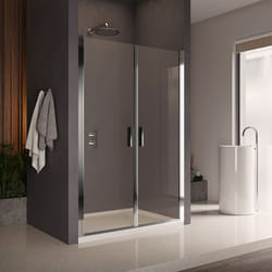 Box doccia nicchia 90 cm porta due battenti H200 cm cristallo 8mm profilo Cromato elda