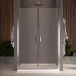 Box doccia nicchia 80 cm porta due battenti H200 cm cristallo 8mm profilo satinato elda