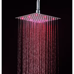 Soffione ultraslim quadrato satinato Soffione doccia ultraslim quadrato con led cromoterapia acciaio inox satinato 30x30cm -  ...
