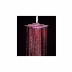 Soffione ultraslim quadrato led Soffione doccia ultraslim quadrato con led cromoterapia acciaio inox satinato 20x20cm - VEGAS ...