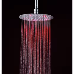 Soffione ultraslim satinato 20cm Soffione doccia ultraslim tondo con led cromoterapia acciaio inox satinato 20cm - VEGAS Ogni ...