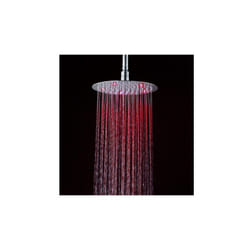 Nova - Soffione doccia ultraslim tondo con led cromoterapia acciaio inox satinato D25 cm vegas