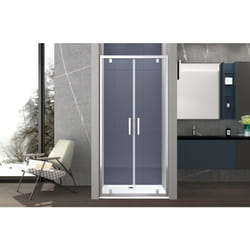 Nova - Box doccia nicchia 80 cm porta due battenti H195 cm gina Cromato