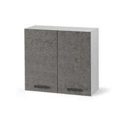Pensile scolapiatti per cucina grigio cemento con 2 ante Cm 80x32xH 72