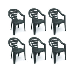Set 6 Sedie Da Giardino Moyo In Polipropilene Colore Antracite 54 X 56 X 81 Cm