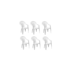 Set 6 sedie da giardino moyo in polipropilene colore bianco 54 x 56 x 81 cm
