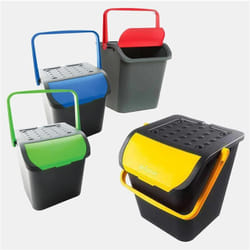 Set 4 Pattumiere Ecologic 35 Litri Con Manico E Sportello