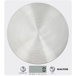 Salter - 1036 whssdr, Bilancia da Cucina digitale, Elegante Design Sottile, Cucina/Casa, Piattaforma in Acciaio Inox Filata, Aggiungi e Pesata,