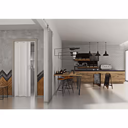 Porta a Soffietto da Interno 83x214 cm in PVC Dalia Bianca Pastello - Vista aggiuntiva 2