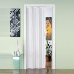 Porta a Soffietto da Interno 88,5x214 cm in PVC Florance Bianca Pastello