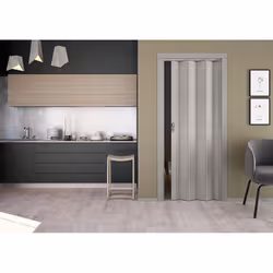 Porta a Soffietto da Interno 88,5x214 cm in PVC Florance Tessuto Grigio - Vista aggiuntiva 2