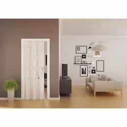 Porta a Soffietto da Interno 88,5x214 cm in PVC con Vetro Florance Bianca - Vista aggiuntiva 2